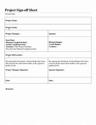 Image result for Project Sign Off Template