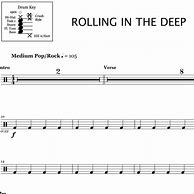 Image result for Rolling in the Deep Drum Sheet Music