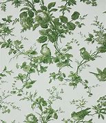 Image result for Green Toile Wallpaper with Yellow Flowers