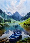 Image result for Lake Landscape Paintings