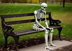 Image result for Skeleton Waiting On a Bench