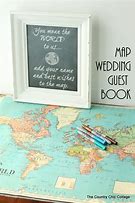 Image result for Wedding Guest Book Map