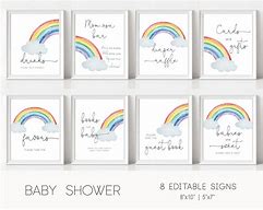 Image result for Rainbow Baby Shower Signs