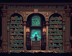 Image result for Pixel Art Library Background