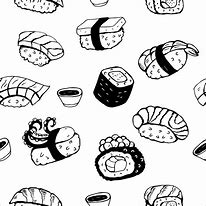 Image result for Sushi Draw Vector Black White