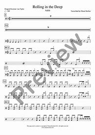 Image result for Rolling in the Deep Drum Sheet Music