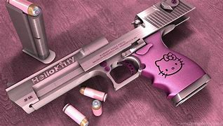 Image result for Hello Kitty Background with a Gun