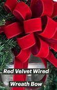 Image result for Big Wreath White Lights Red Velvet Bow