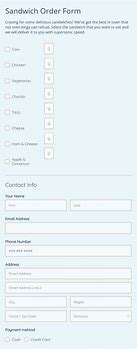 Image result for Sandwich Order Form Template