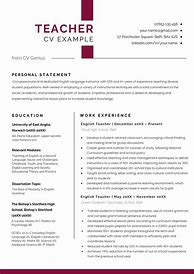 Image result for Teaching CV Examples