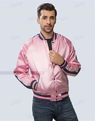 Image result for Pink Satin Bomber Jacket