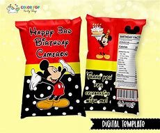 Image result for Mickey Mouse Chip Bag Template