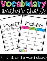 Image result for Vocabulary Anchor Chart