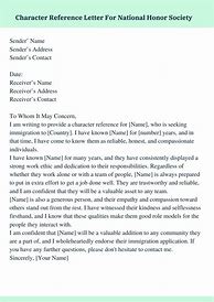 Image result for National Honor Society Letter Sample