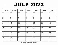 Image result for July 5th Calendar