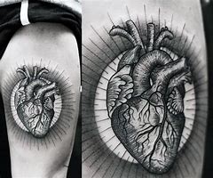 Image result for Anatomical Heart and Gear Tattoo