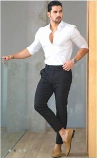 Image result for White Shirt Black Pants