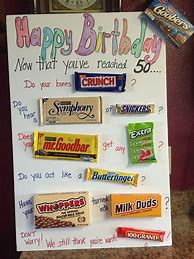 Image result for 52Th Birthday Poster with Candy Bars