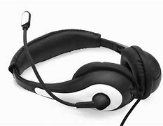 Image result for Black White Headphones Wired Microphone