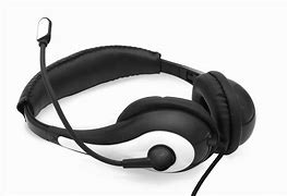 Image result for Black White Headphones Wired Microphone