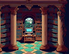 Image result for Pixel Art Library Background