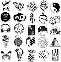 Image result for Cute Aesthetic Stickers Black and White