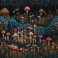 Image result for Mushroom Forest Embroidery Design