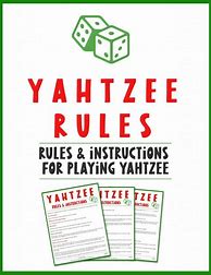 Image result for Yahtzee Game Rules Printable