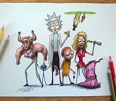 Image result for Rick and Morty Characters Line Art