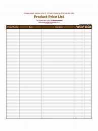 Image result for Blank Price List Template