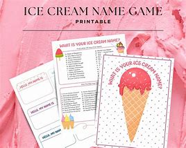 Image result for Ice Cream Name Printable