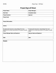 Image result for Project Sign Off Template