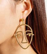 Image result for Metal Face Earrings