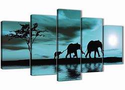 Image result for Extra Wide Canvas Teal Wall Art