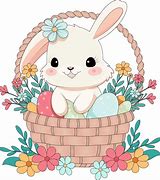 Image result for Floppy-Eared Bunny in a Basket Clip Art