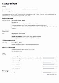 Image result for High School Senior Resume