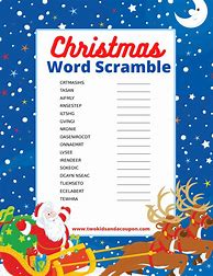 Image result for Xmas Word Scramble