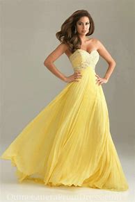 Image result for Yellow Prom Dressed