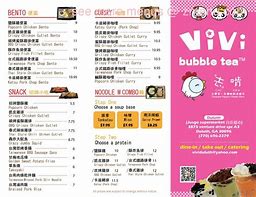 Image result for Vivi Bubble Tea Menu