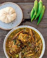 Image result for Garri and Okra Soup