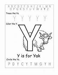 Image result for Letter Y Worksheets