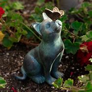 Image result for Cat Statue with Butterfly