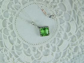 Image result for Large Square Stone Peridot Necklace