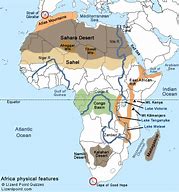 Image result for Map of Africa Labeled Physical Features