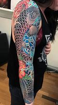 Image result for Koi Sleeve Tattoo for Black Women