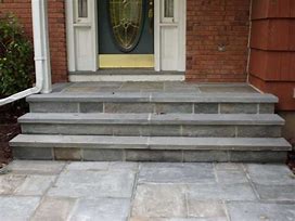 Image result for Metal Frame and Stone Front Steps