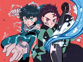 Image result for Tanjiro Fighting Deku