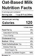 Image result for Oat Milk Nutrition Label