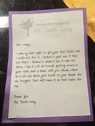 Image result for Lost Tooth Tooth Fairy Letter