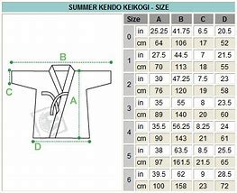 Image result for Taekwondo Uniform Size Chart